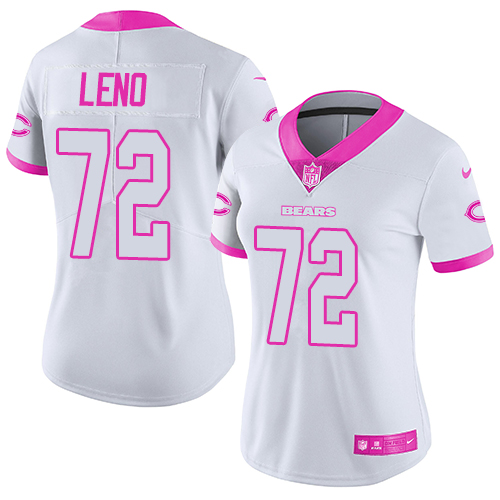 Women's Limited William Perry Nike Jersey White/Pink - #72 Rush Fashion NFL Chicago Bears